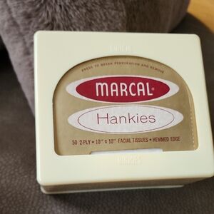MARCAL- Vintage Yellow Retro Hankie Plastic Dispenser W/hankies NEW